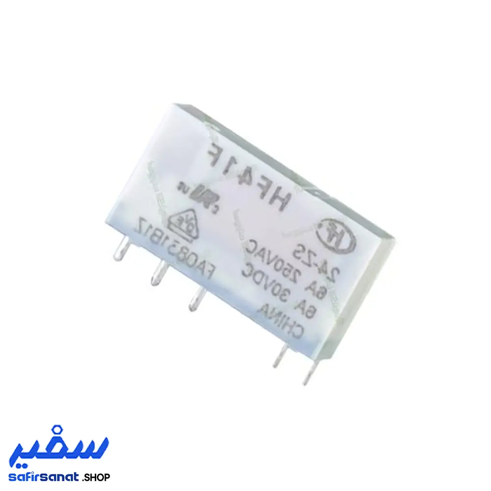 رله PLC هونگفا 24 ولت 6 آمپر 5 پایه HONGFA HF41F-24-ZS