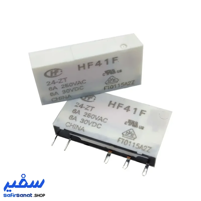 رله PLC هونگفا 24 ولت 6 آمپر 5 پایه HONGFA HF41F-24-ZS